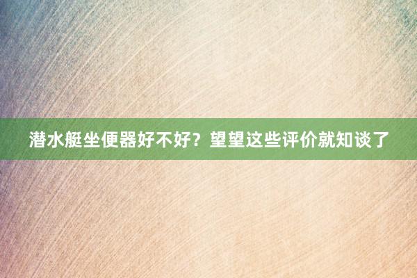 潜水艇坐便器好不好？望望这些评价就知谈了