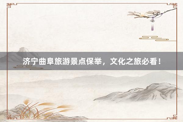 济宁曲阜旅游景点保举，文化之旅必看！