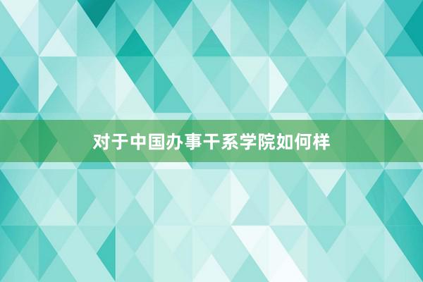 对于中国办事干系学院如何样