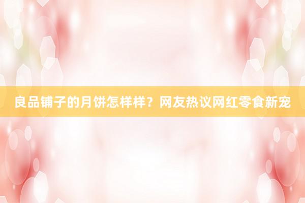 良品铺子的月饼怎样样？网友热议网红零食新宠