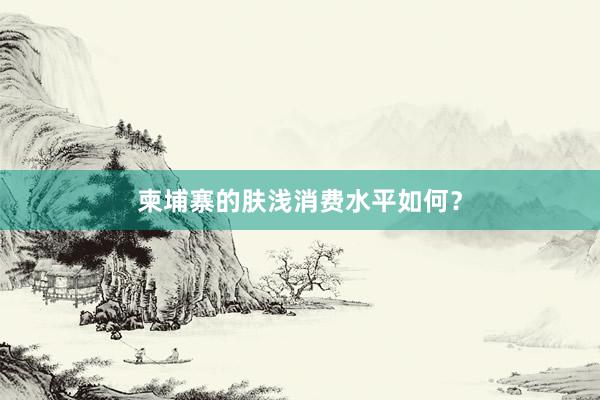 柬埔寨的肤浅消费水平如何？